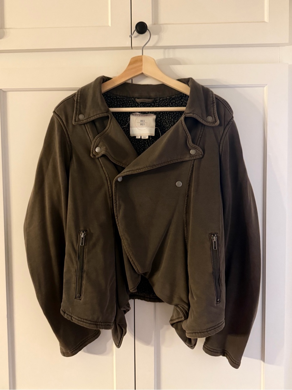 Hei Hei Anthropologie Olive Green Moto Jacket